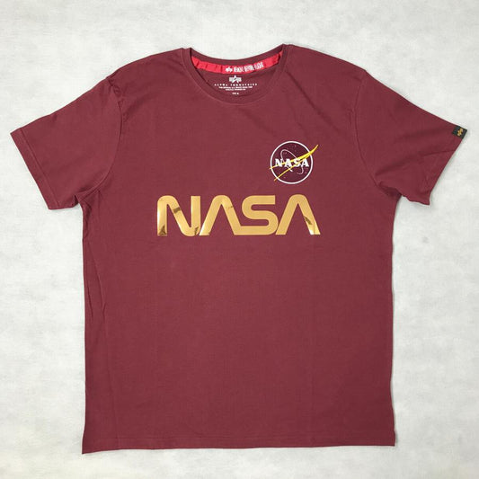 NASA Reflective T - burgundy/shiny gold