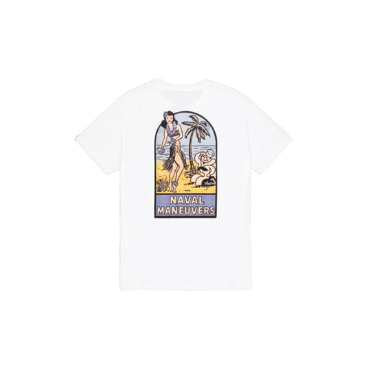Naval Back Print T-Shirt - white