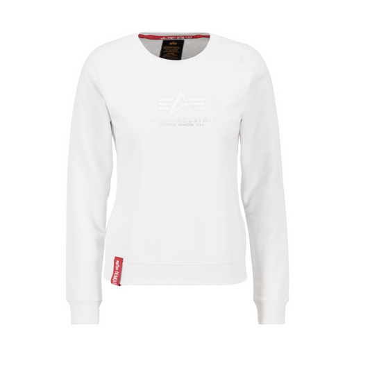 New Basic Sweater Woman Foil Print - white/metal silver