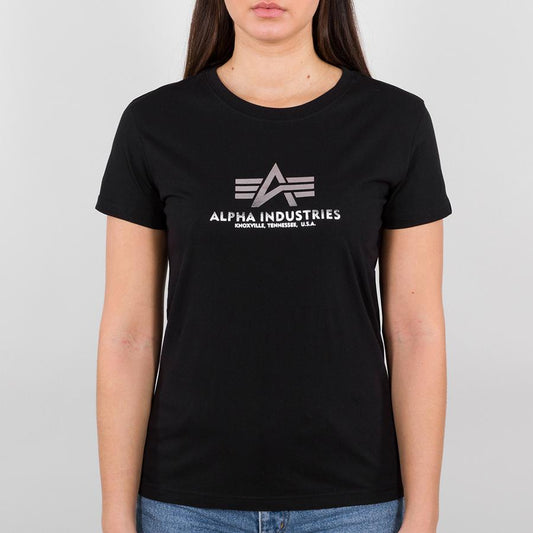 New Basic T Woman Foil Print - black/metalsilver