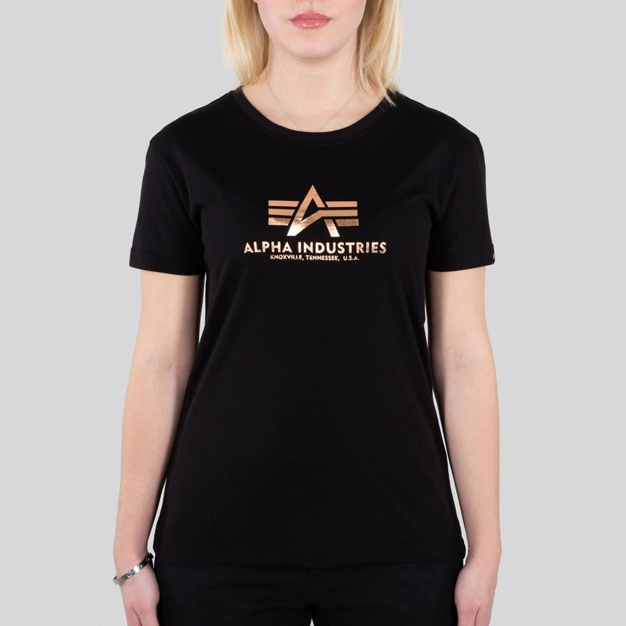 New Basic T Woman Foil Print - black/copper