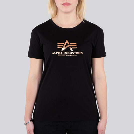 New Basic T Woman Foil Print - black/copper