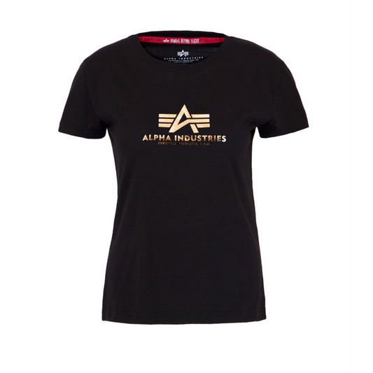 New Basic T Woman Foil Print - black/gold