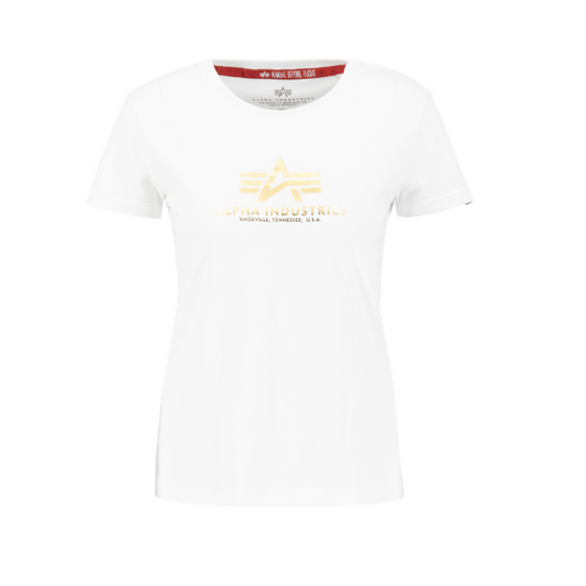 New Basic T Woman Foil Print - white/metalgold