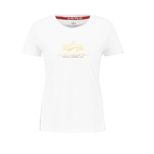 New Basic T Woman Foil Print - white/yellow gold