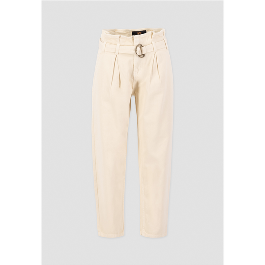 Paperbag Pant Woman - jet stream white