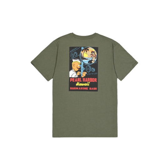 Pearl Harbor Back Print T-Shirt - dark olive