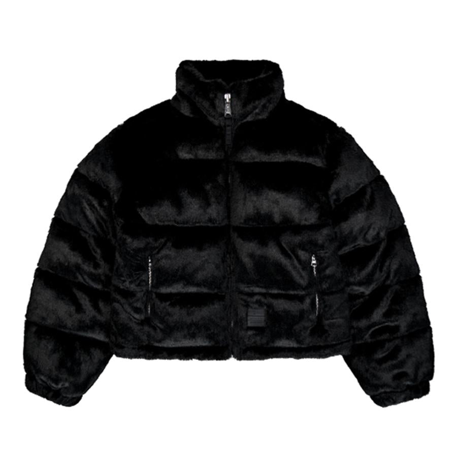 Fur Puffer Wmn - black