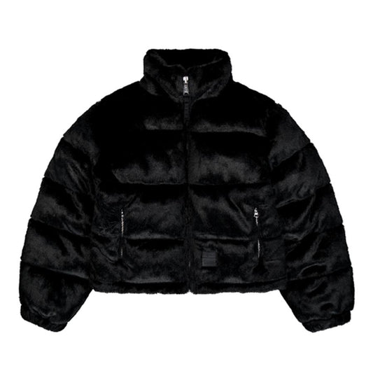 Fur Puffer Wmn - black