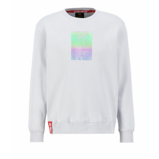 Rainbow Reflective Label Sweater - pastel grey