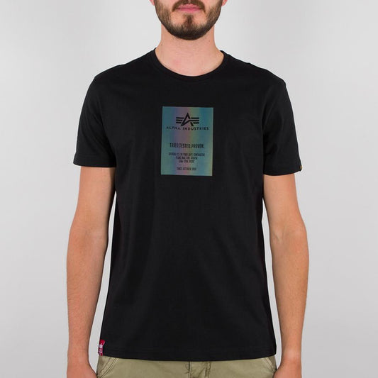Rainbow Reflective Label T - black