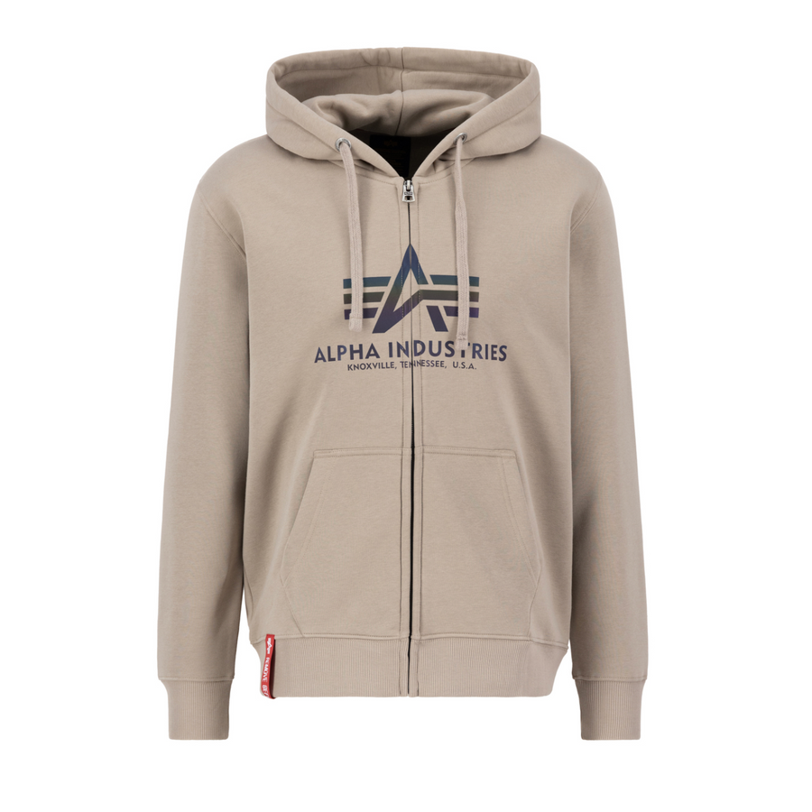 Basic Zip Hoody Rainbow Reflective - vintage sand