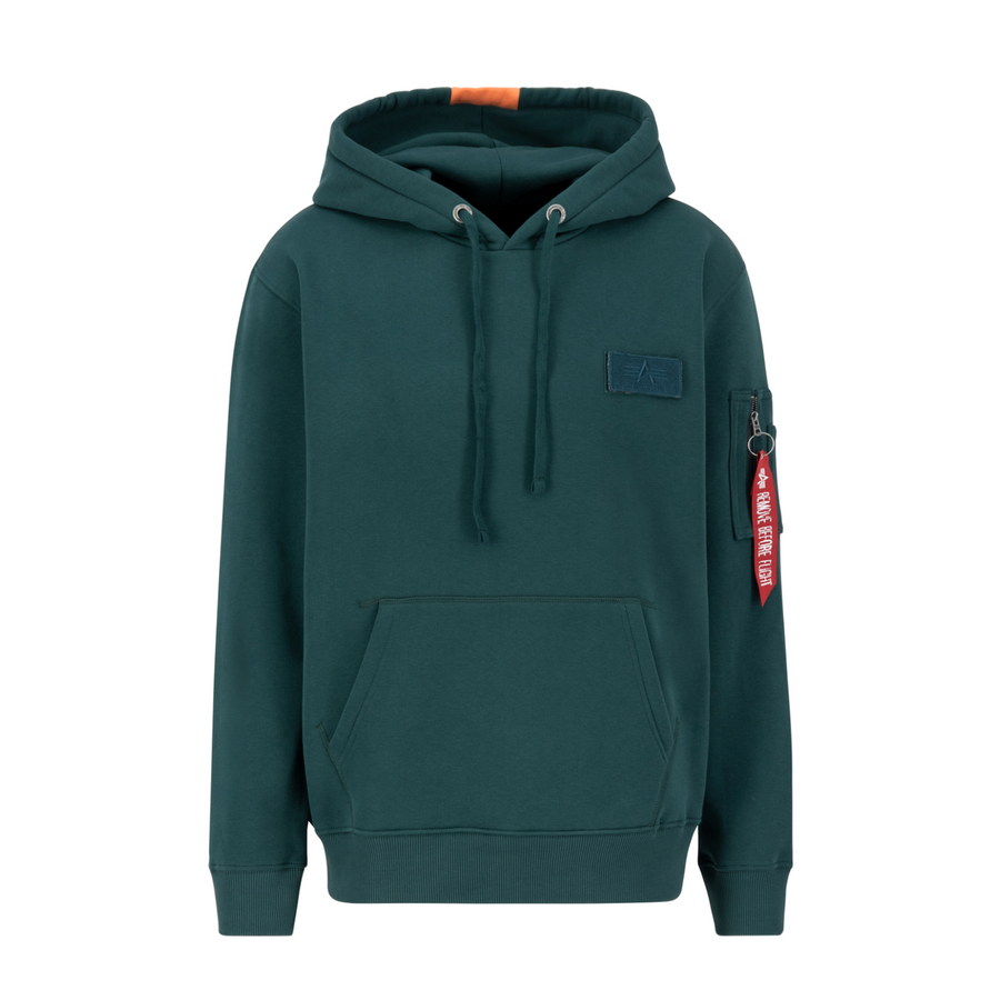 Red Stripe Hoody - force green