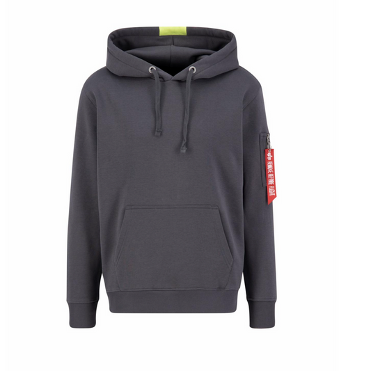 Red Stripe Hoody - vintage grey