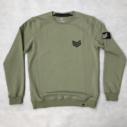 Rubber Logo Sweater - olive