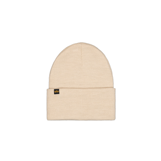 Rubber Logo Beanie - organic beige
