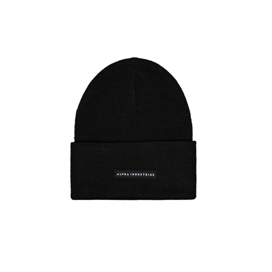 Rubber Logo Beanie - black