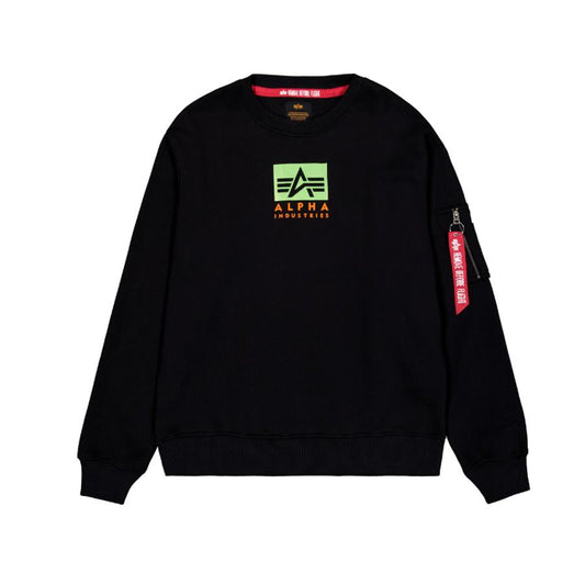 Satin Logo Sweater - black