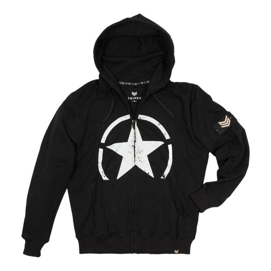 Star Zip Hoody - black