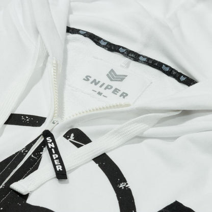 Star Zip Hoody - white