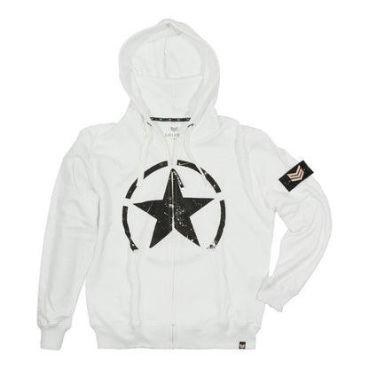 Star Zip Hoody - white