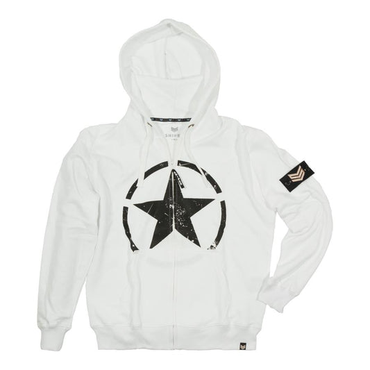 Star Zip Hoody - white