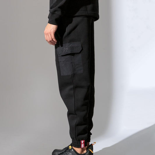 Sweat Nylon Cargo Jogger - black