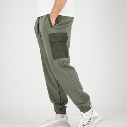 Sweat Nylon Cargo Jogger - dark olive