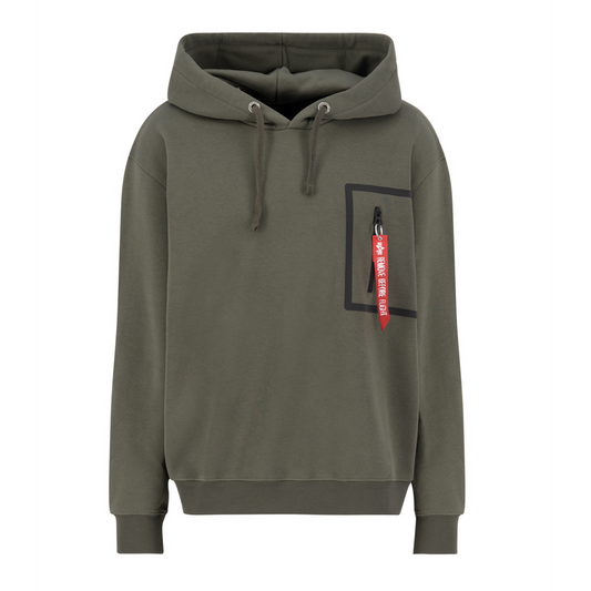 Taped Pocket Hoody - dark olive
