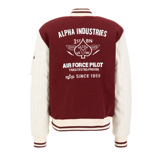 Varsity Air Force Jacket - burgundy